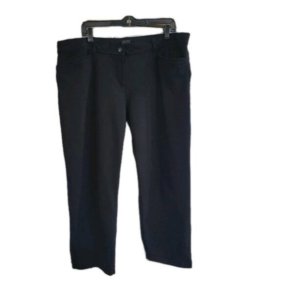 Eileen Fisher Stretch Ankle Pants Women's Size XL Black Pockets Career‎ Office - Picture 1 of 8